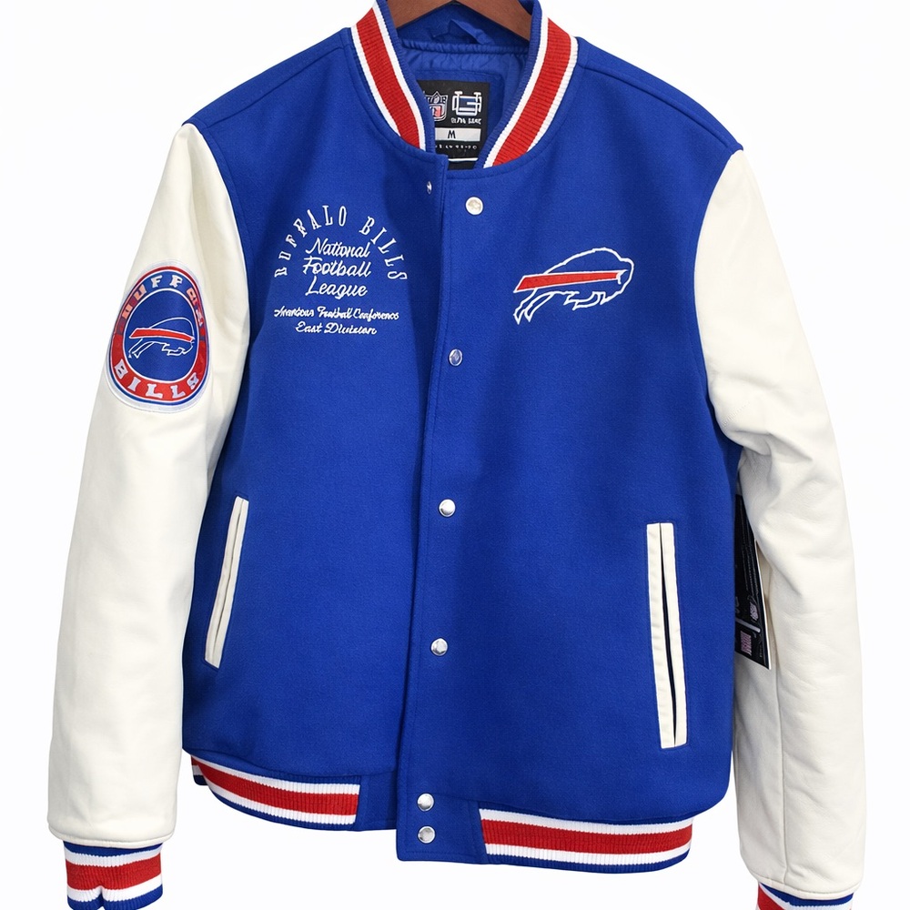 Buffalo Bills Varsity Jacket Men’s Medium NFL Ultra Game Chenille NWT‎